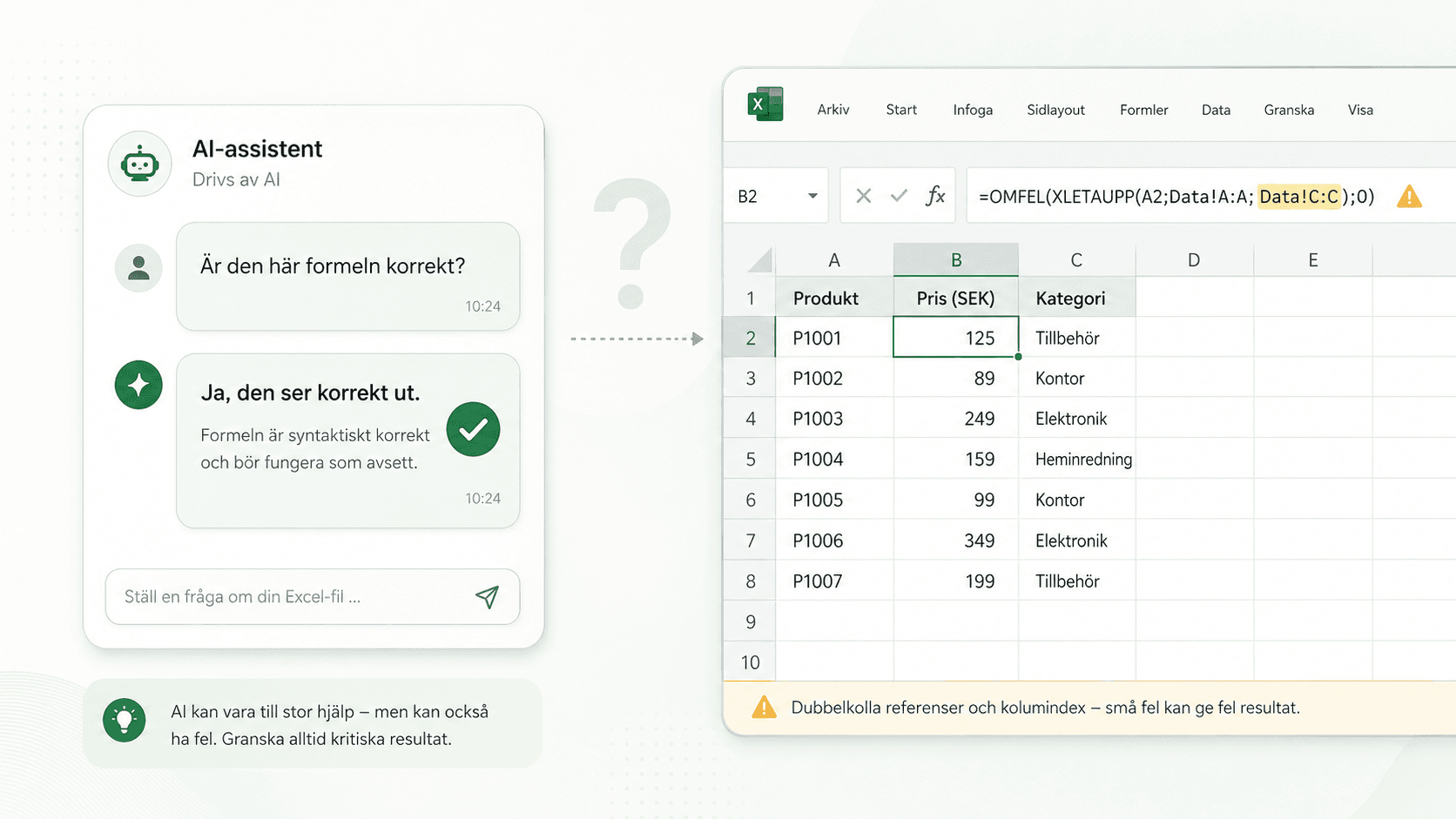 Vad AI kan i Excel, och var gränsen går