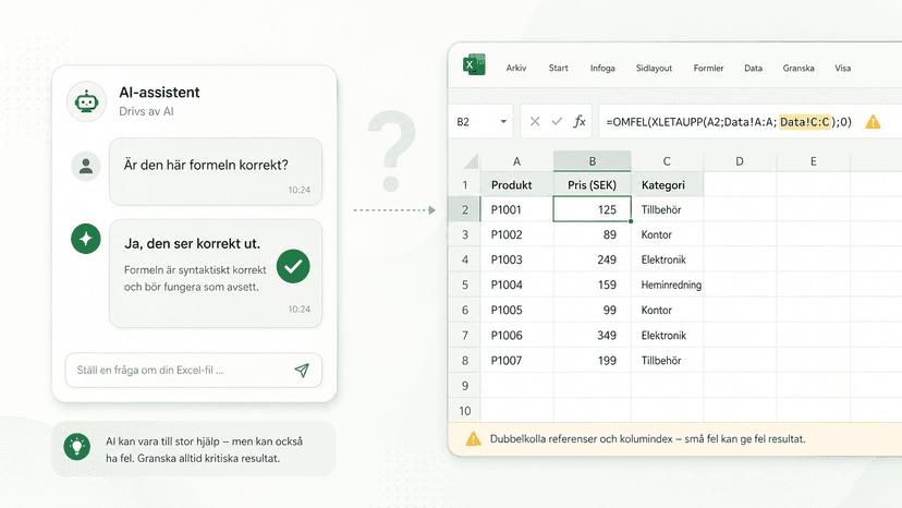 Vad AI kan i Excel, och var gränsen går